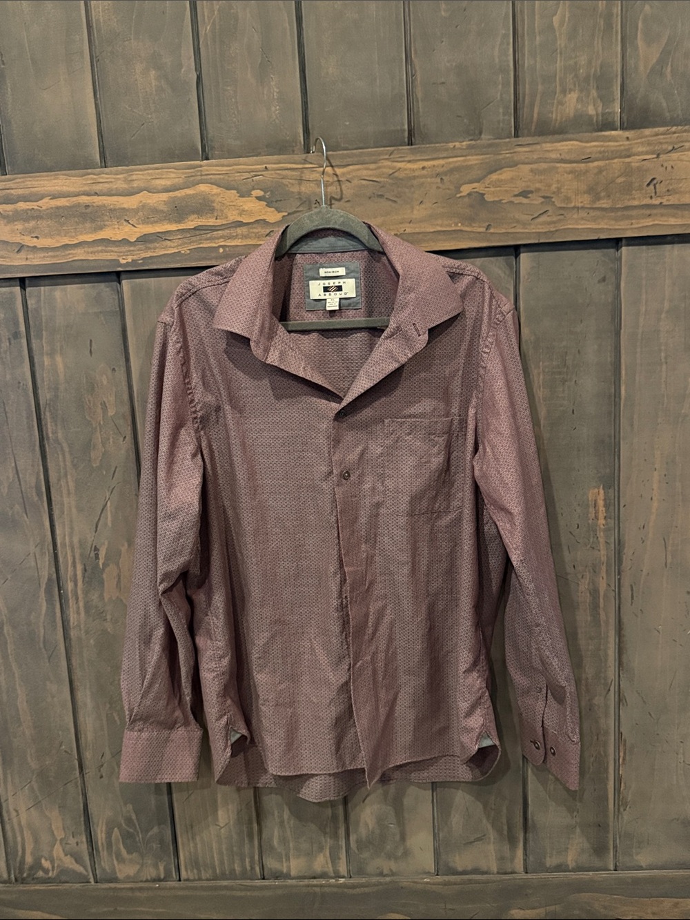 Joseph Abboud Burgundy Micro-Pattern Dress Shirt
